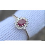 9ct Yellow Gold Ruby & Diamond Halo Ring